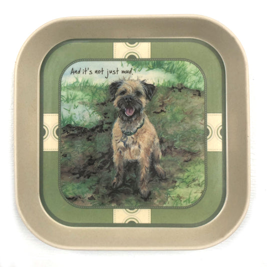 Border Terrier Bamboo Trinket Tray–Not Mud-Little Dog Laughed