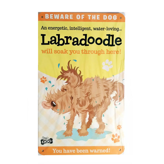 Wags & Whiskers  Wags & Whiskers  Dog Sign/Plaque "Labradoodle" - Tin Plaque