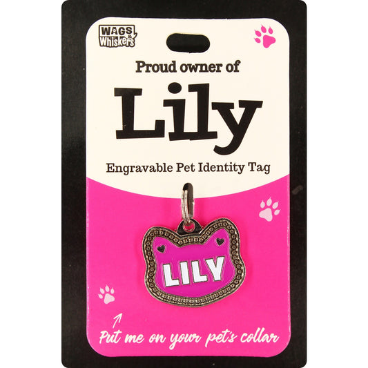 DESIRABLE GIFTS LILY PERSONALISED WAGS & WHISKERS CAT PET TAG NAMES CAN NOT BE CHANGED