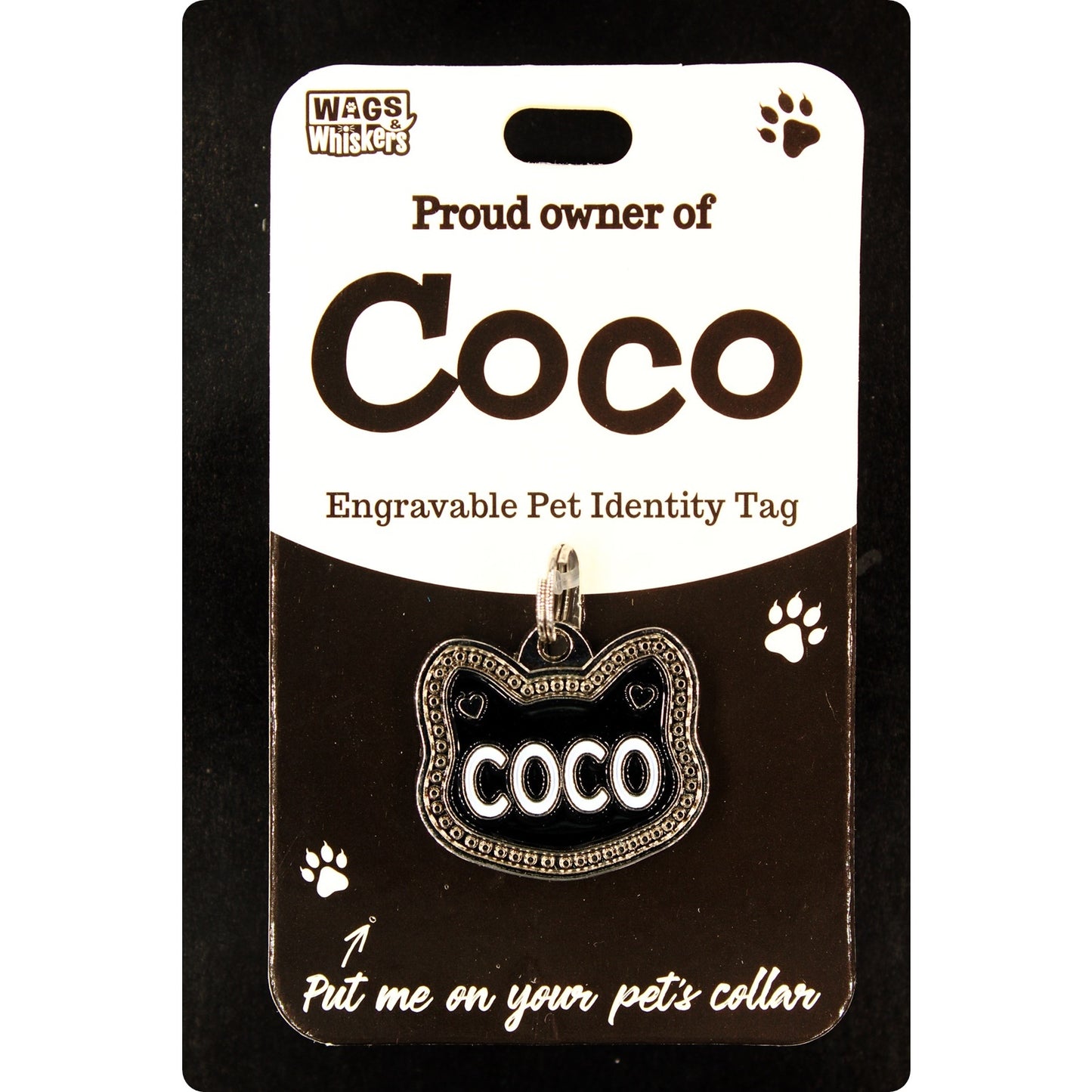 DESIRABLE GIFTS COCO PERSONALISED WAGS & WHISKERS CAT PET TAG NAMES CAN NOT BE CHANGED