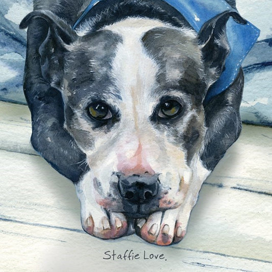 Staffordshire Terrier Greeting Card - Staffie Love