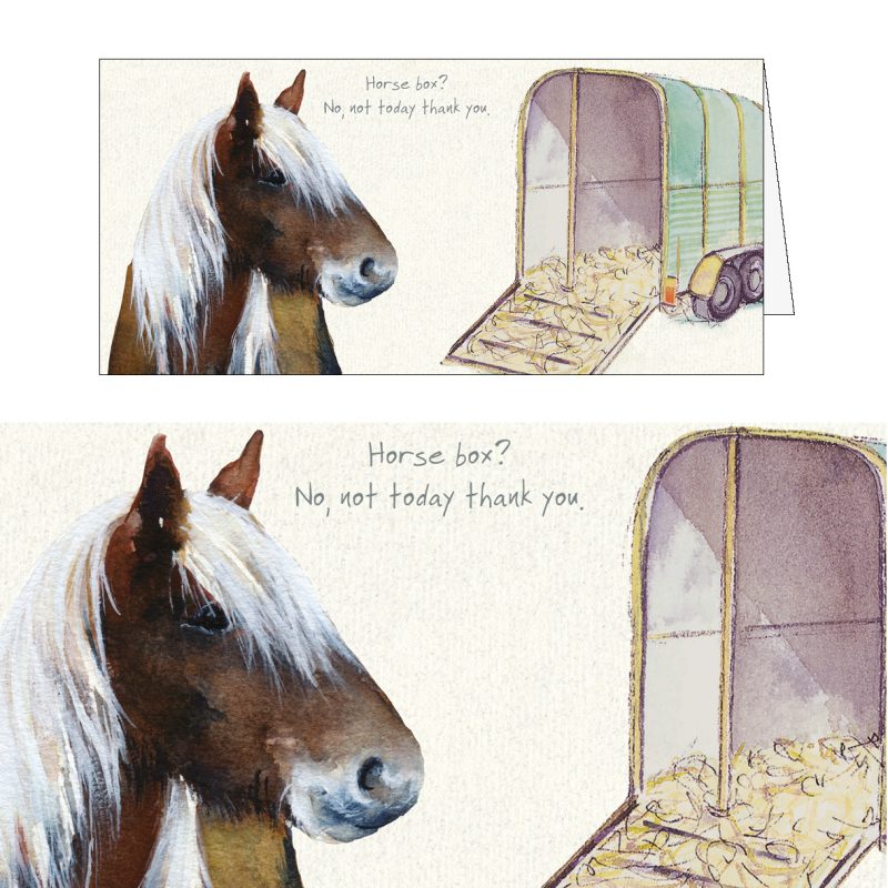 Flaxon Chestnut Horse Greeting Card - Horse Box