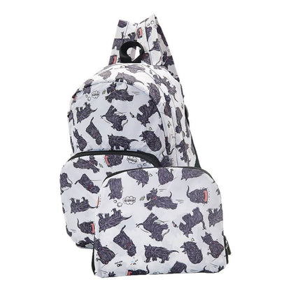 Eco Chic Lightweight Foldable Backpack (Scatty Scotty White)