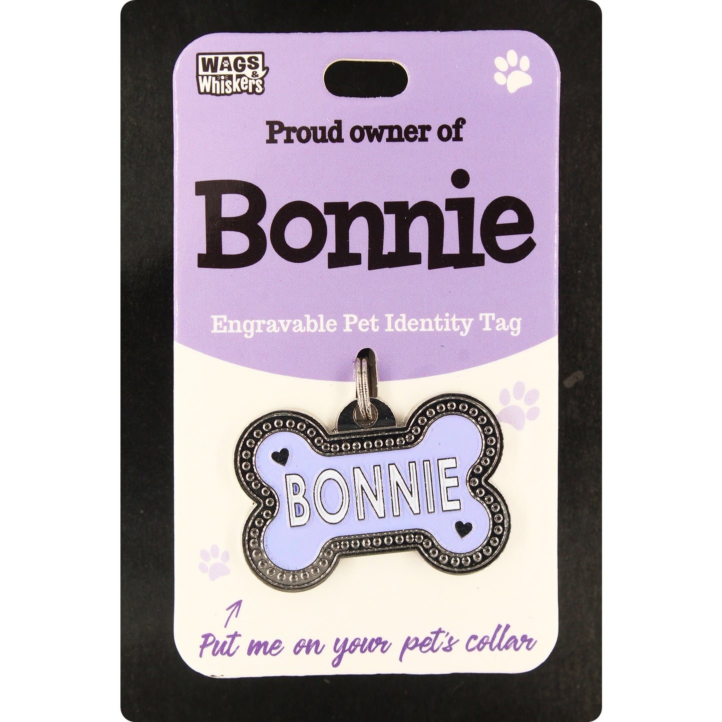 DESIRABLE GIFTS BONNIE PERSONALISED WAGS & WHISKERS DOG PET TAG NAMES CAN NOT BE CHANGED