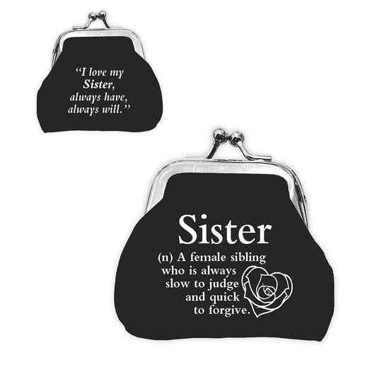 Urban Words Mini Clip Purse "Sister" with urban Meaning