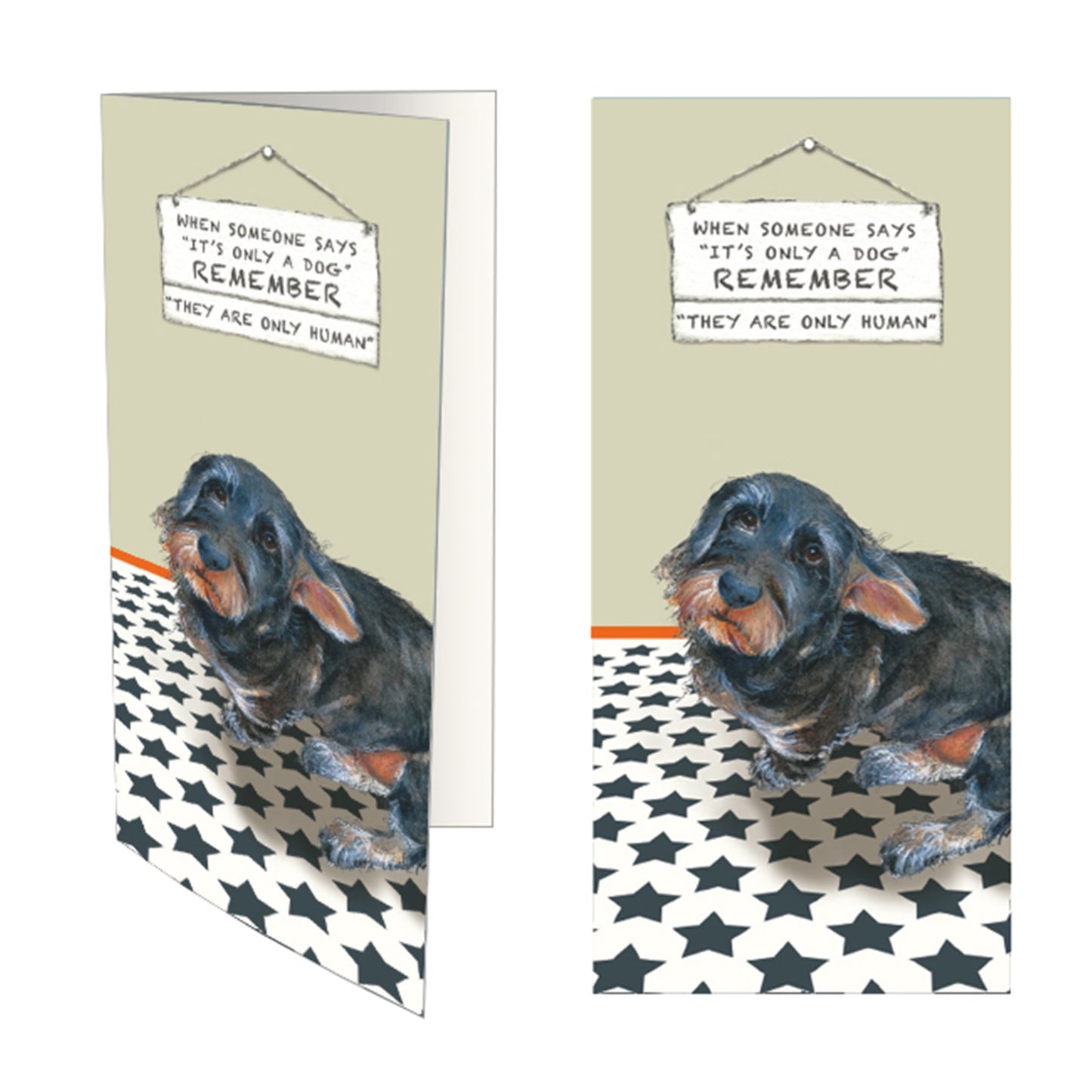 Dachshund Dog Greeting Card - Only Human