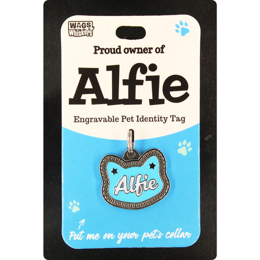 ALFIE PERSONALISED WAGS & WHISKERS CAT PET TAG NAMES CAN NOT BE CHANGED