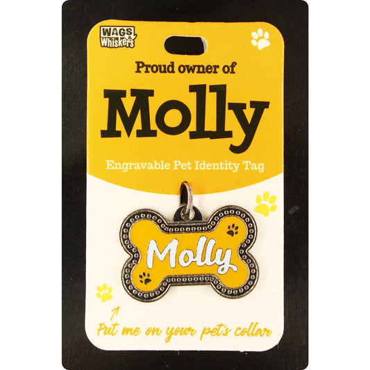 DESIRABLE GIFTS MOLLY PERSONALISED WAGS & WHISKERS DOG PET TAG NAMES CAN NOT BE CHANGED