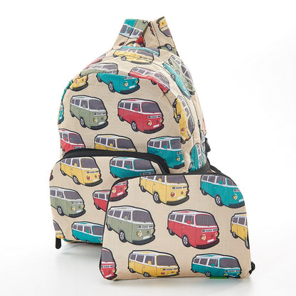 Mini Backpack / Rucksack by Eco Chic - Camper Van Print - Beige