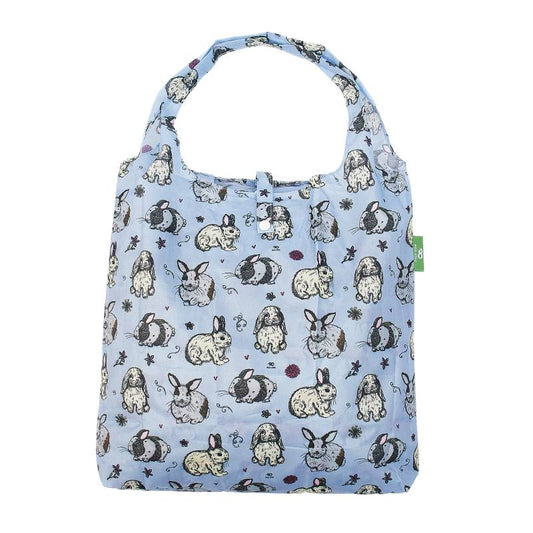 New Eco Chic 100% Recycled Foldable Bunny Print Reusable Shopper Bag [EC-A45BB]