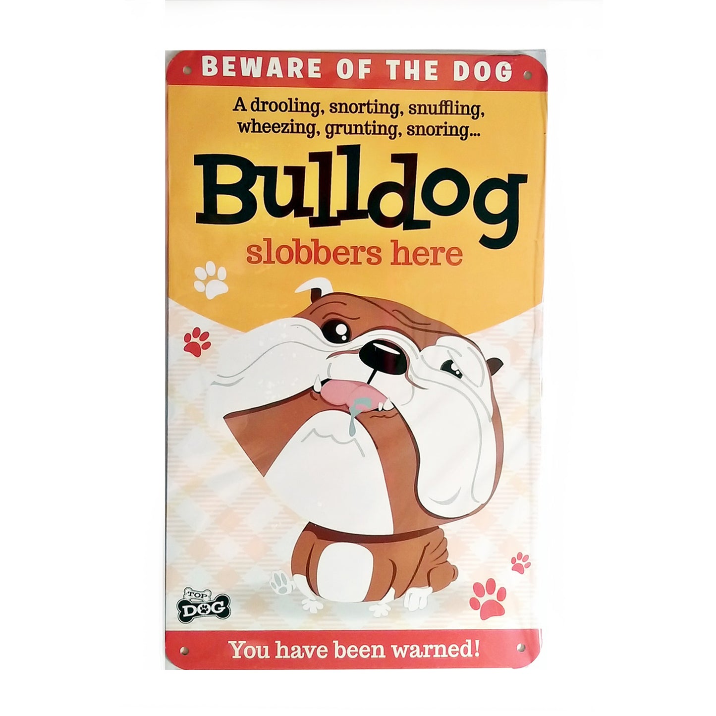 Wags & Whiskers  Dog Sign/Plaque "Bulldog" - Tin Plaque