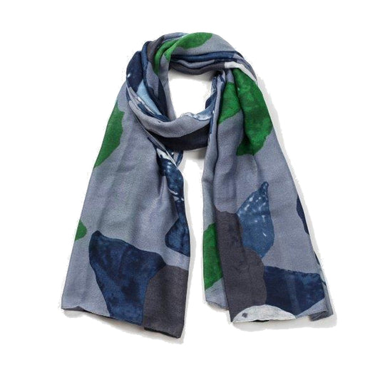 Beth Grey/Lush Flower Print Scarf Made From Recycled Bottles