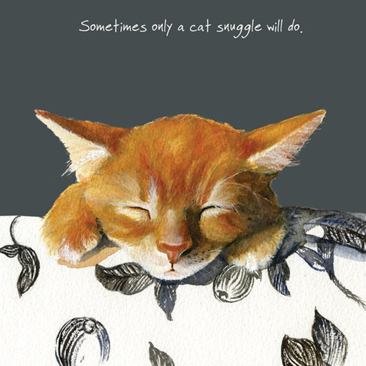 Ginger Kitten Greeting Card - Snuggle