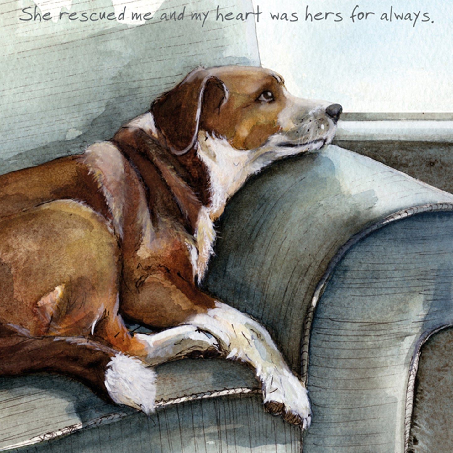 Rescue Dog Greeting Card - Rescued Me