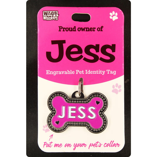 DESIRABLE GIFTS JESS PERSONALISED WAGS & WHISKERS DOG PET TAG NAMES CAN NOT BE CHANGED