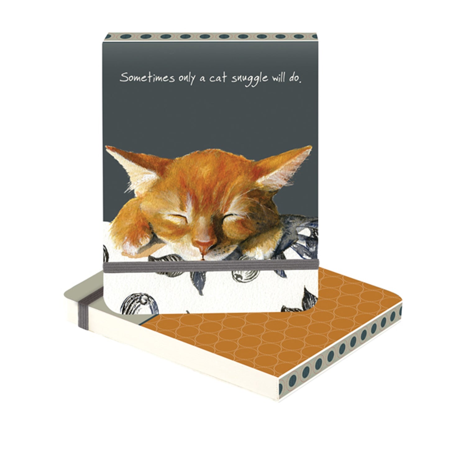 Snuggle' Ginger Cat Small Pocket Blank Notebook Note Pad Notepad LDSB08