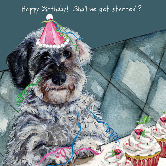 Wirehair Dachshund Birthday Card