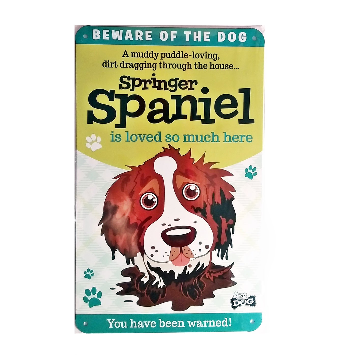Paper Island - Dog Sign/Plaque "Springer Spaniel (Brown & White)