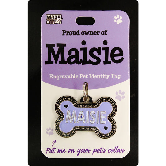 DESIRABLE GIFTS MAISIE PERSONALISED WAGS & WHISKERS DOG PET TAG NAMES CAN NOT BE CHANGED