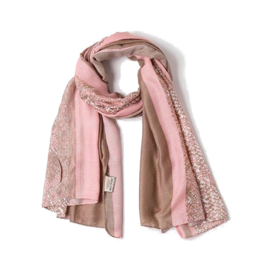 Sophie Pink/Snake Block Print Scarf Made From Recycled Bottles