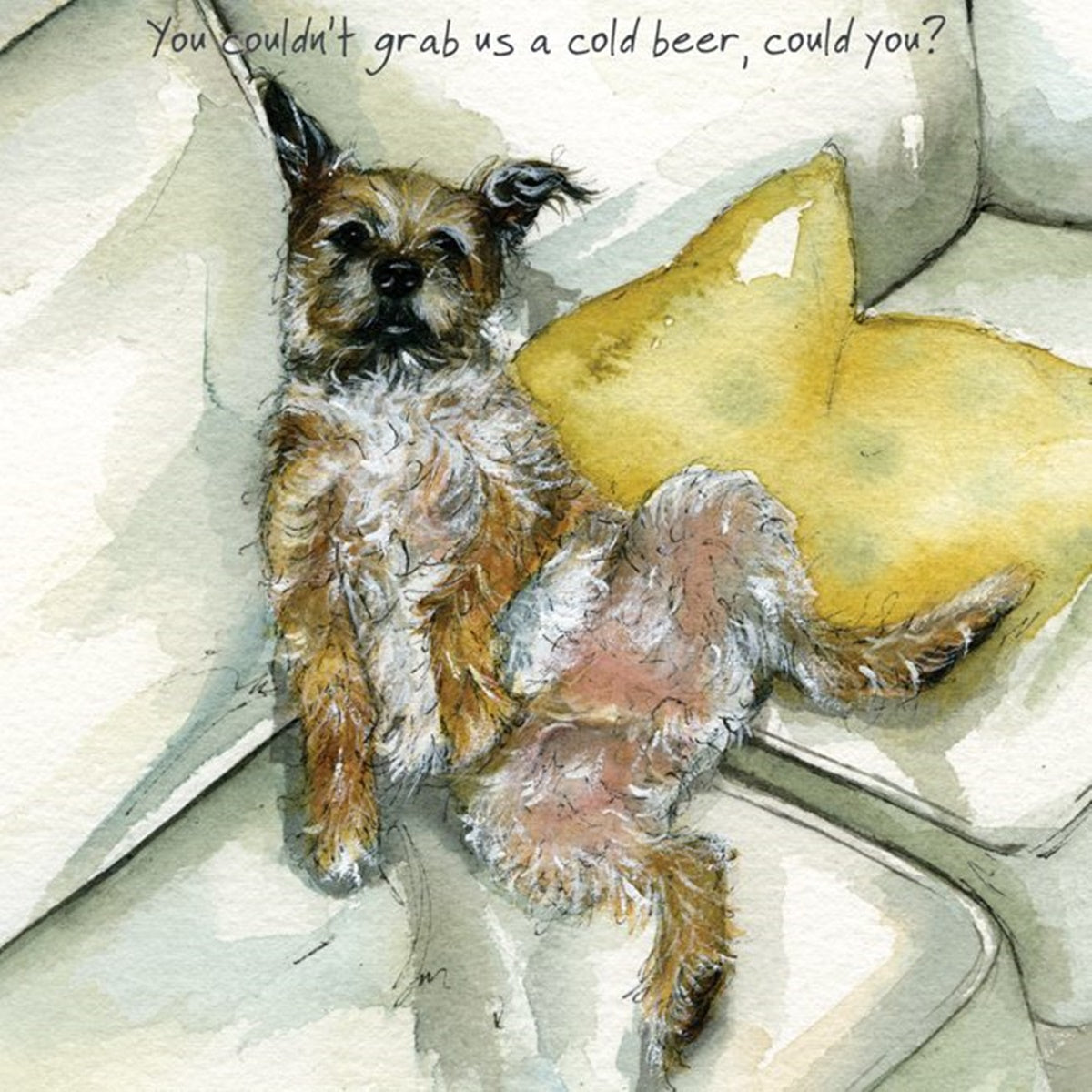 Border Terrier Greeting Card - Cold Beer