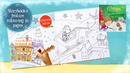 Childrens Xmas Storybook / colouring book   - Santa Help (Female)