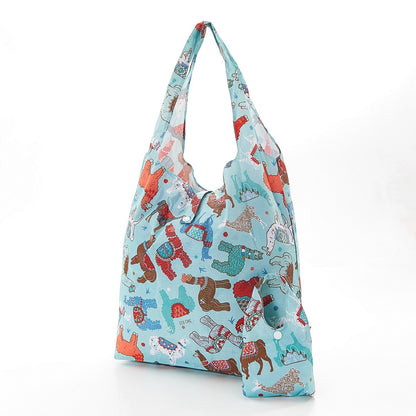 Llama print foldaway shopper holds 15kg max ECO CHIC shopping bag