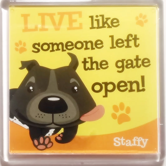 Wags & Whiskers Dog Magnet "Staffy (Black)" by Paper Island