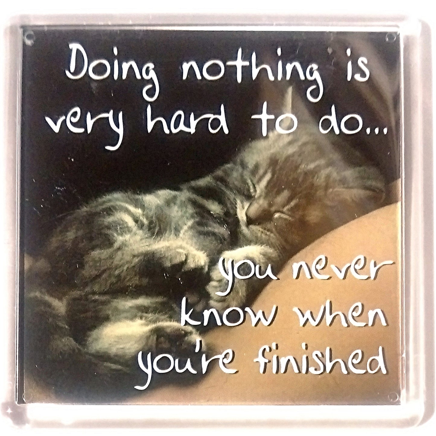 Heart And Home Sentiment Fridge Magnet - Animal MAG-063 / Doing nothing is very hard to do... You never know when you're finished
