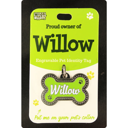 DESIRABLE GIFTS WILLOW PERSONALISED WAGS & WHISKERS DOG PET TAG NAMES CAN NOT BE CHANGED