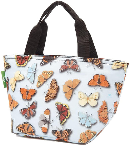Eco Chic Lightweight Foldable Lunch Bag (Wild Butterflies Blue)