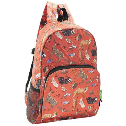 Eco Chic Lightweight Foldable Backpack (Woodland Red)