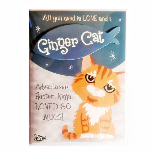 Wags & Whiskers Cat Greeting Card "Ginger Wags & Whiskers Cat Playful, Proud" by Paper Island