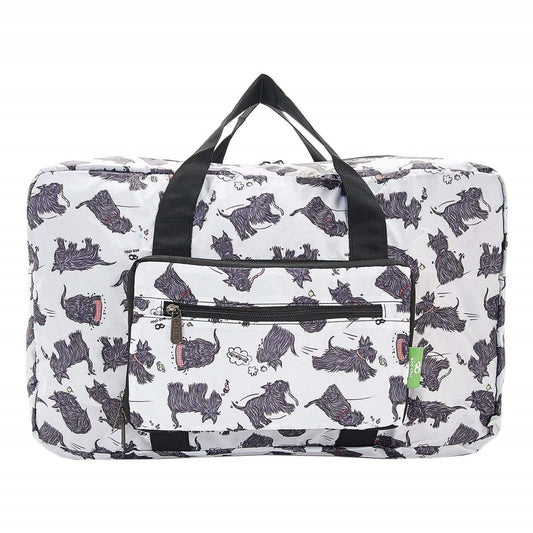 Eco Chic Lightweight Foldable Holdall Scatty Scotty (White)