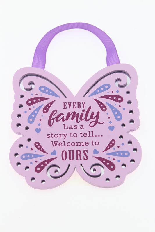 H & H Reflective Words Every Family Has A Story Hanging Plaque 00200040030