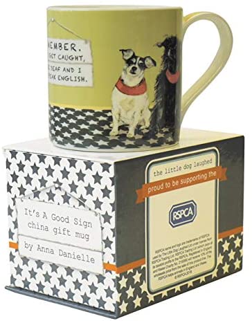 If We Get Caught Little Dog Laughed Mug in Gift Box It's A Good Sign Range