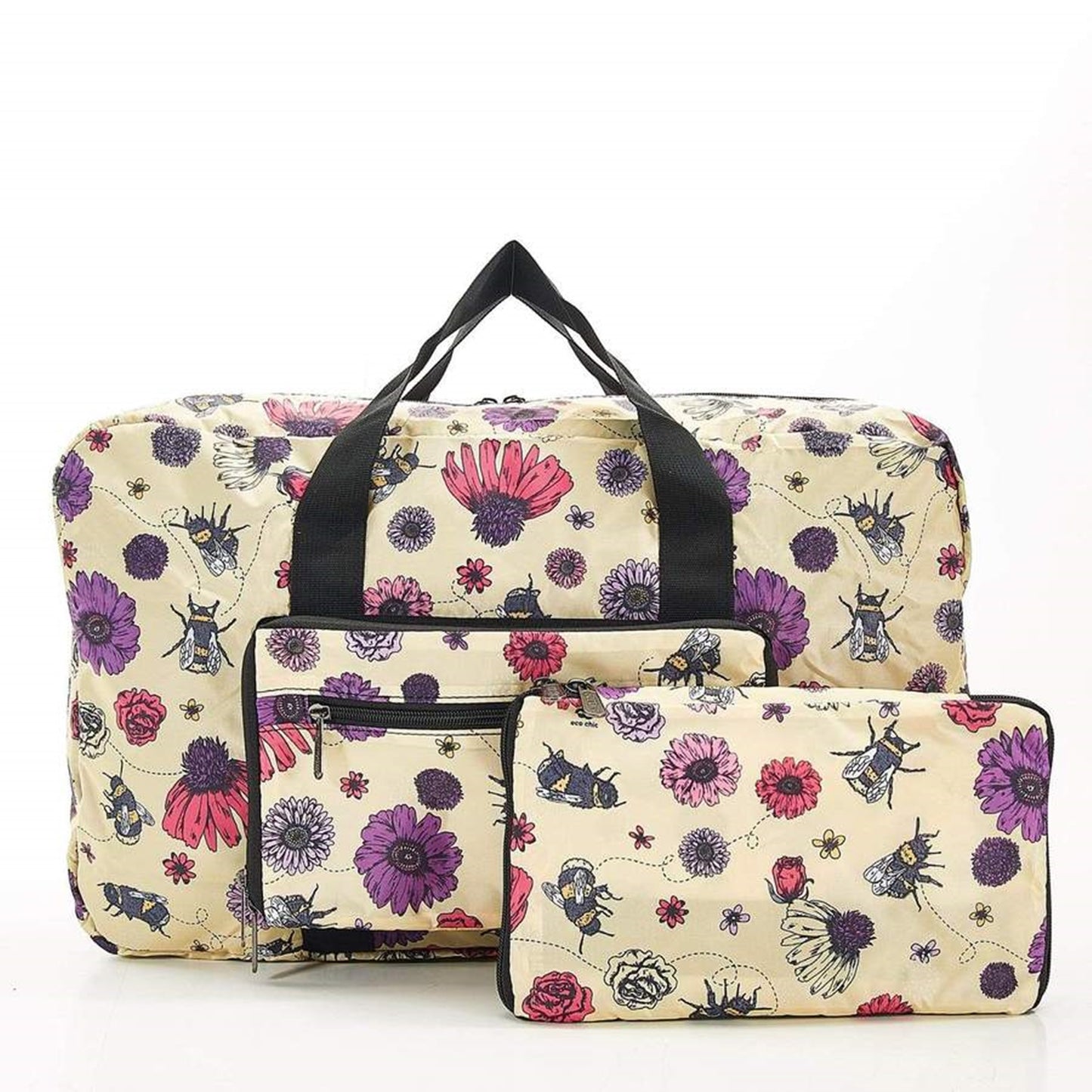 Eco Chic Recycled Cabin Approved 30 Litre Foldable Holdall (Bee 2 - Beige)