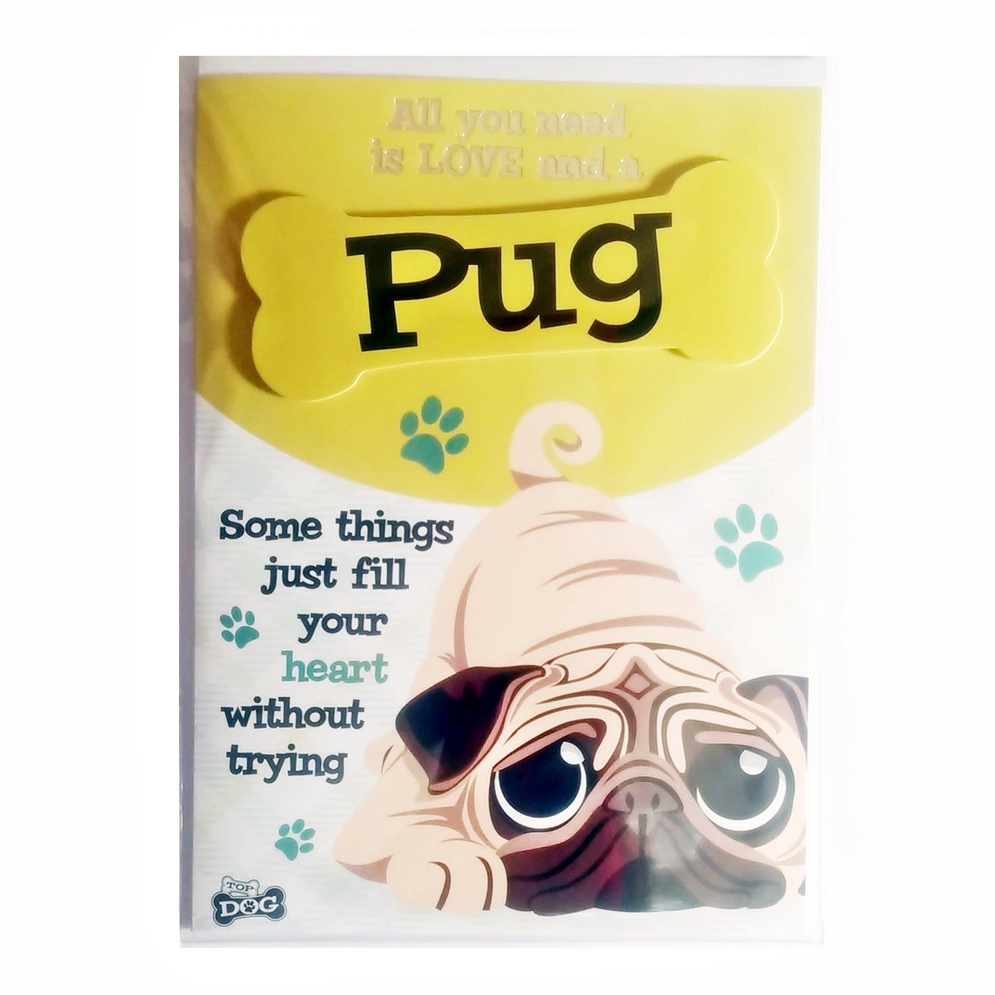 Wags & Whiskers Dog Greeting Card "Pug" by Paper Island