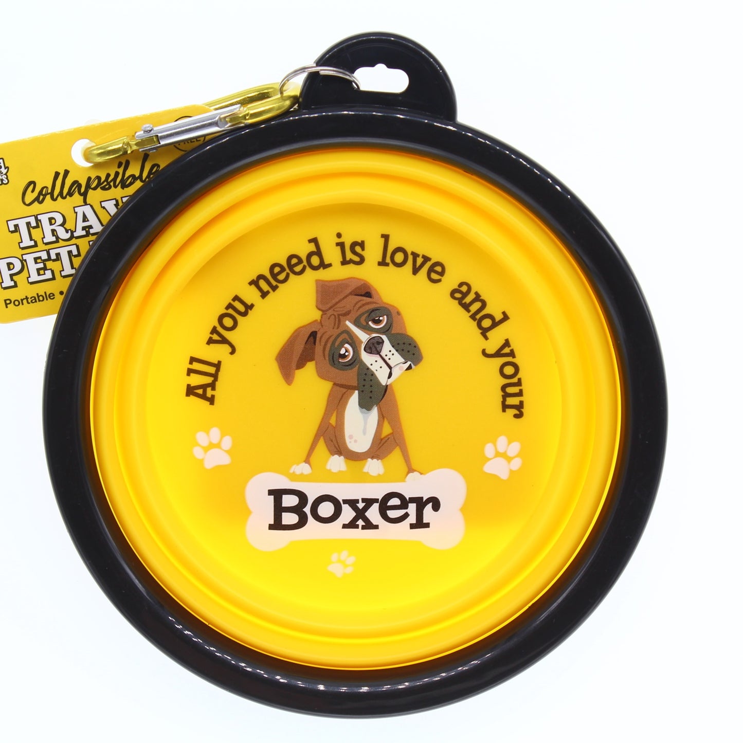 BOXER COLLAPSIBLE TRAVEL DOG BOWL GIFT