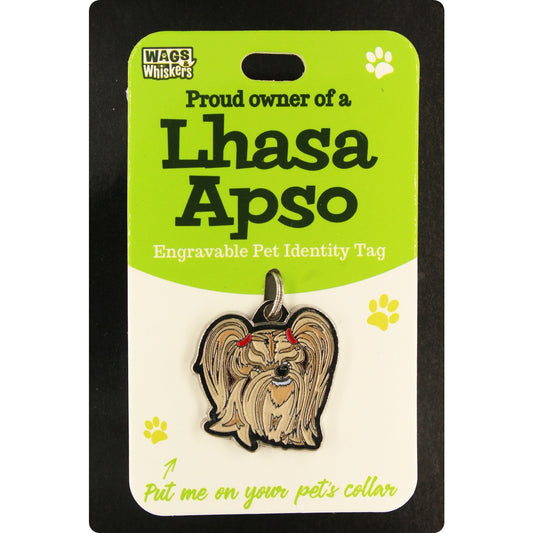 DESIRABLE GIFTS LHASA APSO WAGS & WHISKERS DOG PET TAG I CAN NOT ENGRAVE THIS ITEM