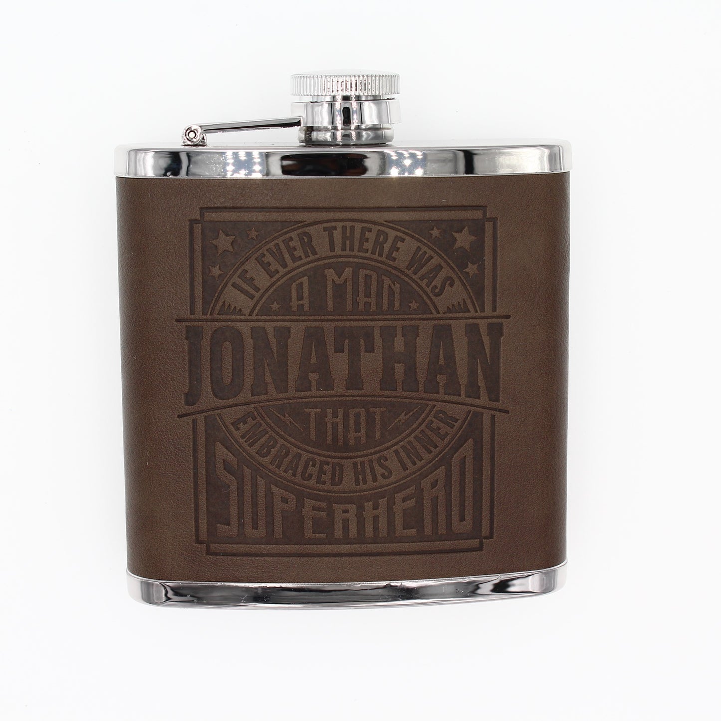 Top Bloke Mens Gift Hip Flask for Him -  Treat for "Jonathan"