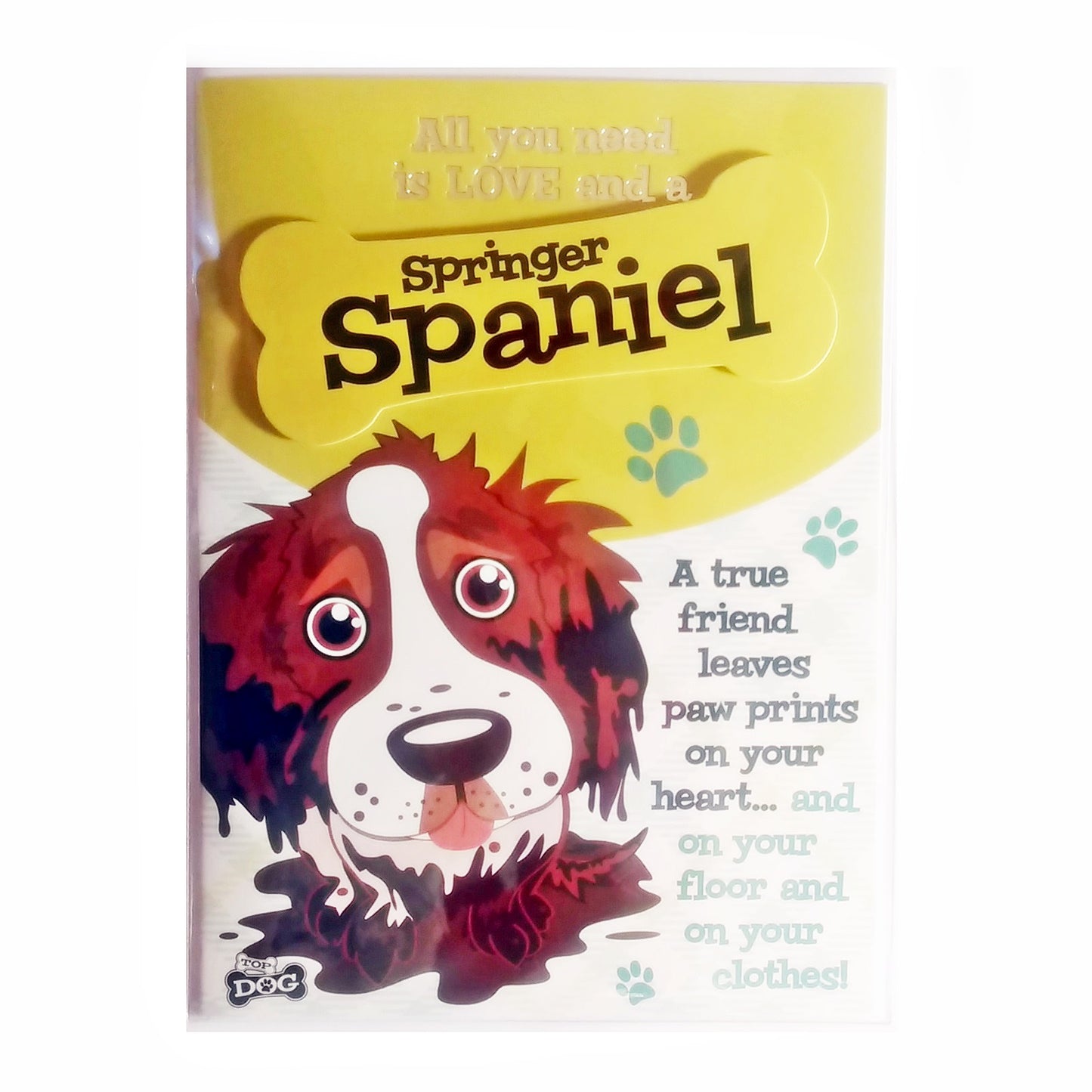 Wags & Whiskers Dog Greeting Card "Springer Spaniel Brown/White" by Paper Island