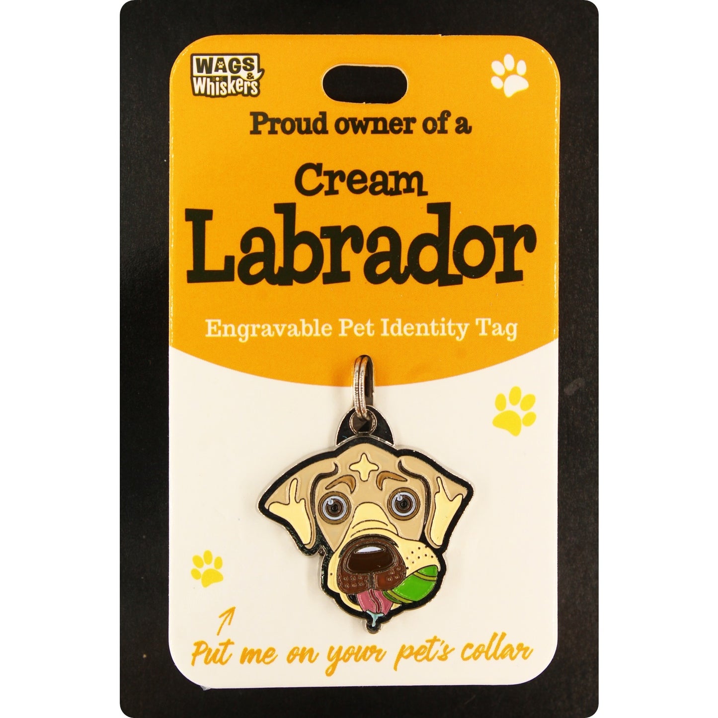 DESIRABLE GIFTS CREAM LABRADOR WAGS & WHISKERS DOG PET TAG I CAN NOT ENGRAVE THIS ITEM
