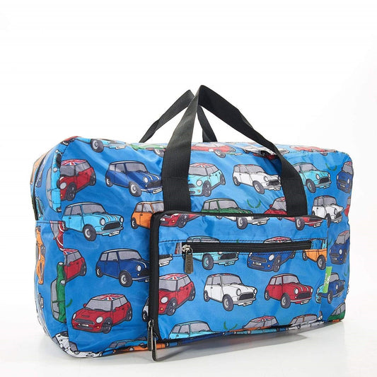 Eco Chic Recycled Cabin Approved 30 Litre Foldable Holdall (Mini Car - Blue)