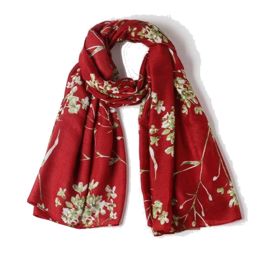Stella Red/Star Flower Print Scarf Made From Recycled Bottles