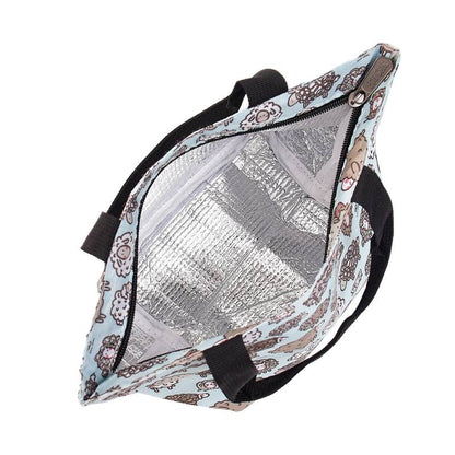 Eco Chic Lightweight Foldable Lunch Bag (Blue Cute Sheep) [EC-C42BU]