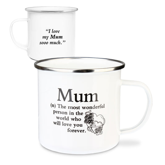 Urban Words Tin Mug "Mum" Title and Slang words including Meaning.