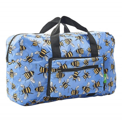 Eco Chic Lightweight Foldable Holdall Bees (Blue)