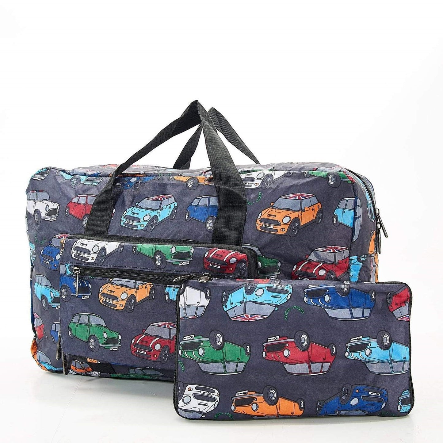 Eco Chic Recycled Cabin Approved 30 Litre Foldable Holdall (Mini Car - Grey)