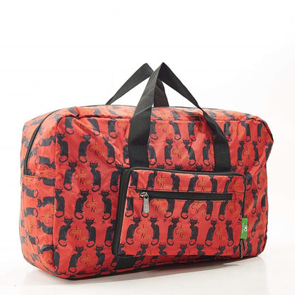 Eco Chic Recycled Cabin Approved 30 Litre Foldable Holdall (Le Chat Noir - Burgundy)